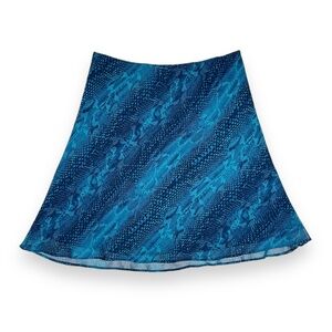 Express Blue Snakeskin Print Mini Skirt